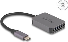 DeLOCK Card Reader im Aluminiumgehäuse, USB-C 3.0 [Stecker] (91009)