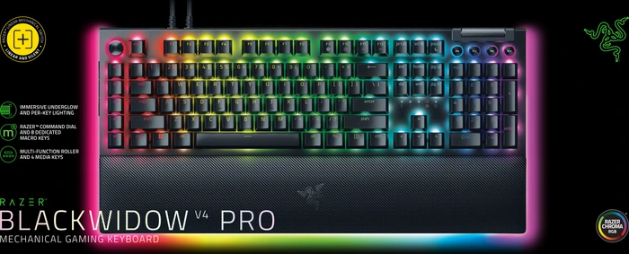 Razer BlackWidow V4 Pro, Razer YELLOW Linear Gen-3, USB, FR