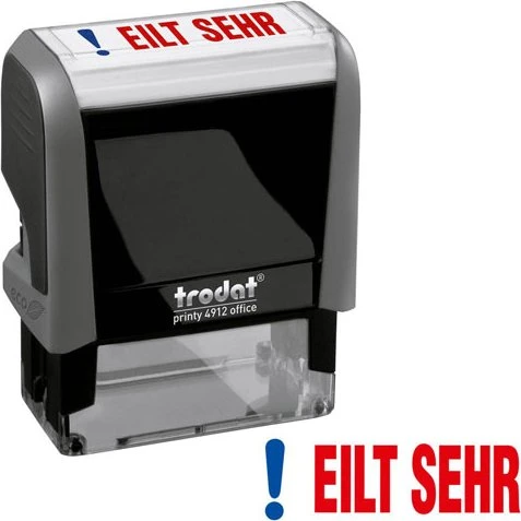 trodat printy 4912 Textstempel mit Motiv EILT SEHR mit Symbol, 47x18mm, schwarz