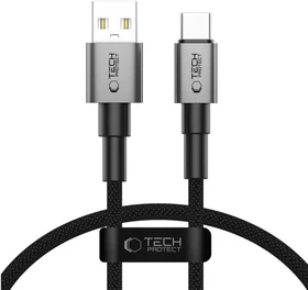 Tech-Protect Adapterkabel, Ultraboost Series, USB 2.0, 480Mb/s, USB-C [Stecker] auf USB-A [Stecker], 15W, schwarz, 0.25m