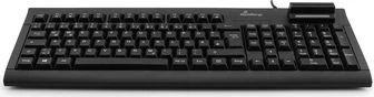 MediaRange kabelgebundene Tastatur mit Chip-Karten Terminal oben, schwarz, USB, DE