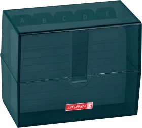 Brunnen Karteibox, A7, denim/transparent, inkl. 100 Karteikarten