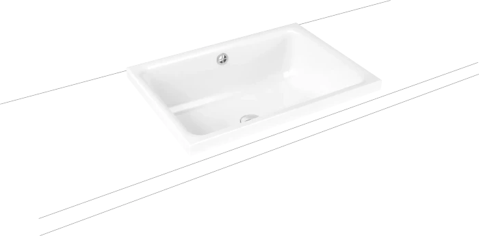 Kaldewei Cayono S 3189 Aufsatz-Waschtisch 58x41.5cm, mit Überlauf, alpinweiß