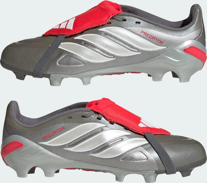 adidas Predator League Fold-Over Tongue FG iron metallic/zero metalic/lucid red (Junior)