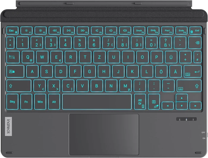 Inateck Bluetooth-Tastatur-Hülle für Surface Go 4/3/2/1, grau, DE