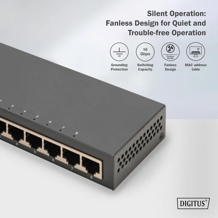 Digitus DN-800 Desktop Gigabit Switch, 8x RJ-45