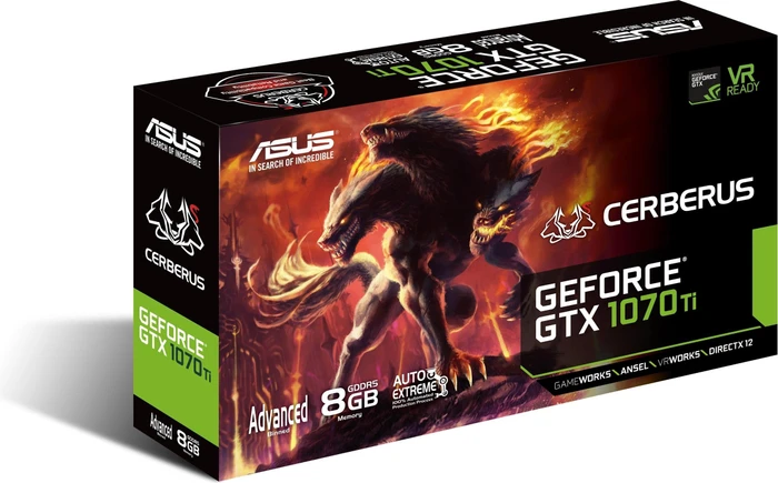 ASUS Cerberus GeForce GTX 1070 Ti Advanced, CERBERUS-GTX1070TI-A8G, 8GB GDDR5, DVI, 2x HDMI, 2x DP