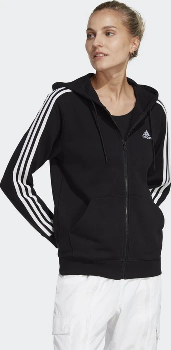 adidas Essentials 3-Streifen French Terry Regular Hoodie schwarz/weiß (Damen)