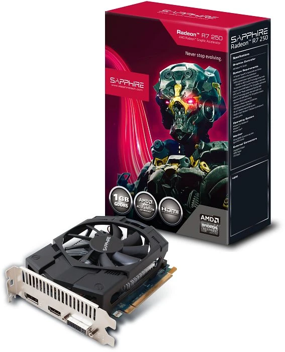 Sapphire Radeon R7 250E Eyefinity Edition, 1GB GDDR5, DVI, HDMI, DP, lite retail