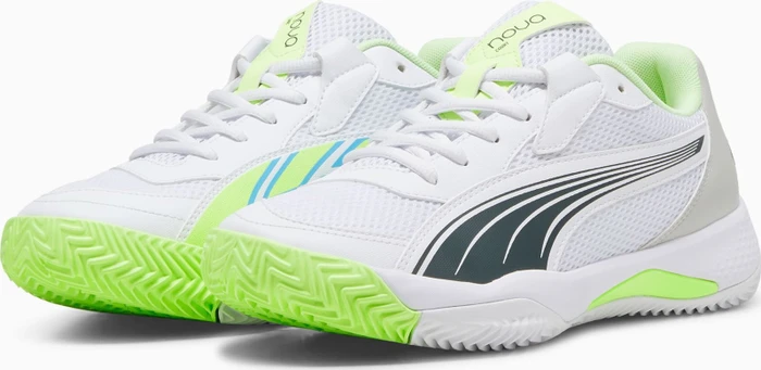Puma Nova Court puma white/luminous blue/fizzy apple/shadow gray (Damen)