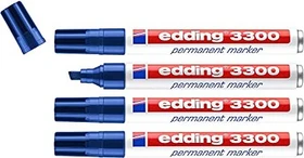 edding 3300 Permanentmarker Blister blau, 4er-Pack, Blister