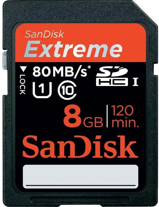 SanDisk Extreme R80/W30 8GB, UHS-I, Class 10