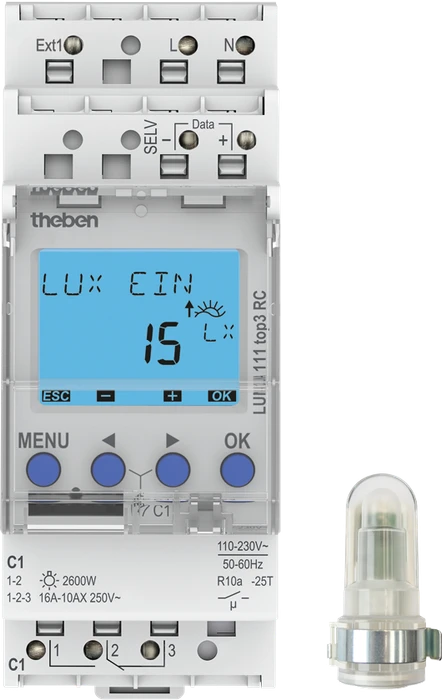 Theben LUNA 111 top3 AL Einbau-Lichtsensor/Dämmerungsschalter, Schaltaktor