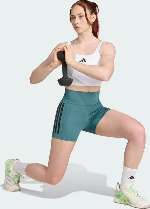 adidas Optime 3-Streifen Hose kurz preloved teal (Damen)