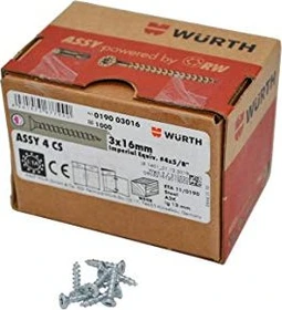 Würth ASSY 4 CS 3x16 Beschlagschraube, 3x16mm, 1000 Stück