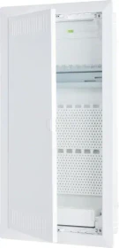 f-tronic HW/UP Kommunikationsvert. 3r., Jumbo36K, inkl. Montageplatte, Patchfeld, Steckdose 3-fach