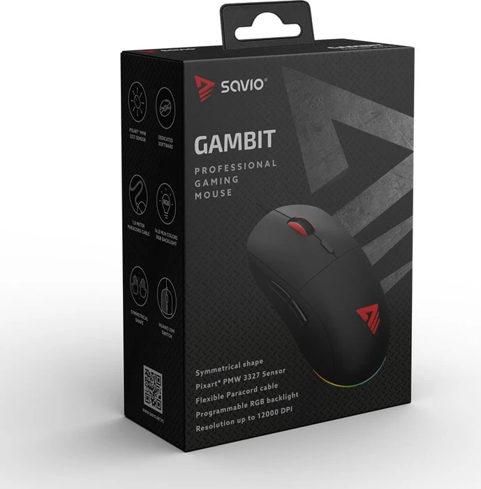 Savio Gambit RGB Gaming Mouse schwarz, USB