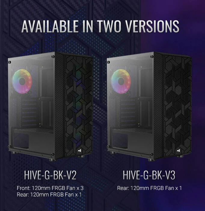 AeroCool Hive FRGB, inkl. 1x Lüfter, Glasfenster