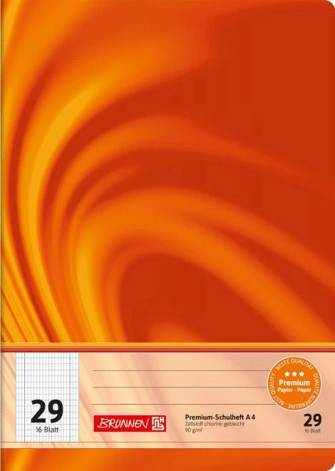 Brunnen Vivendi Schulheft, A4, Lineatur 29, orange, 16 Blatt
