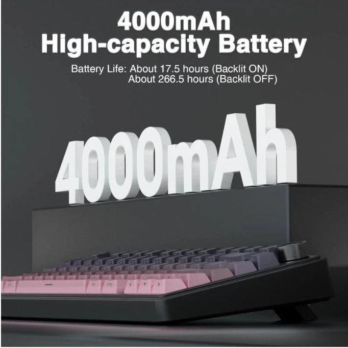 Aula F75 Pro, Gradient Pink Black, LEDs RGB, hot-swap, LEOBOG Reaper, USB/Bluetooth, US