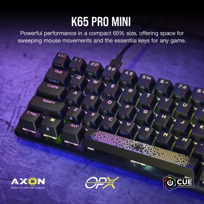 Corsair K65 PRO Mini RGB, Corsair OPX, USB, ES