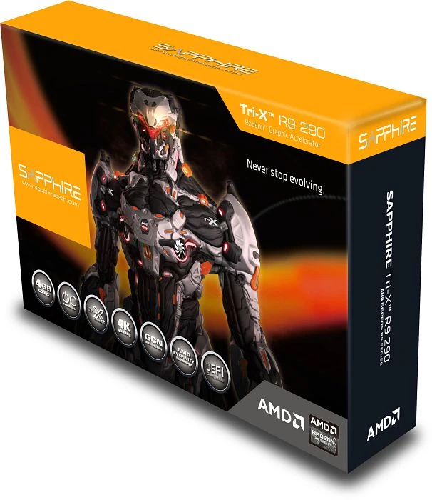 Sapphire Radeon R9 290 Tri-X, 4GB GDDR5, 2x DVI, HDMI, DP, full retail