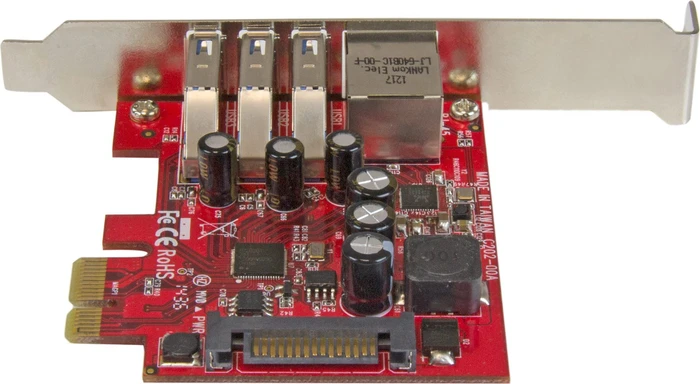 StarTech LAN-Adapter, USB-Hub, 3x USB-A 3.0, RJ-45, PCIe 2.0 x1