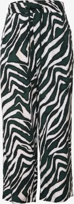 Street One Gemusterte Wide Leg Hose pine grove green (Damen)