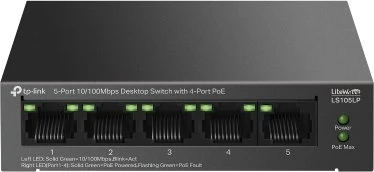 TP-Link LS100 LiteWave Desktop Switch, 5x RJ-45, 41W PoE