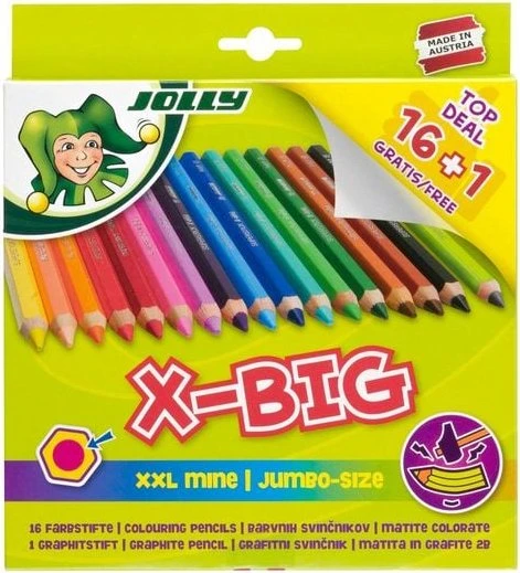 Jolly X-BIG 16+1 Buntstift sortiert, Metalletui, 17er-Set (3099-0150)