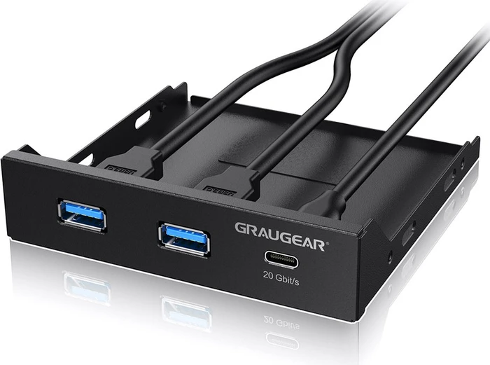 Graugear G-MP01C, Multi Frontblende mit USB Hub, USB 3.0 19-Pin Stecksockel, USB 3.2 20-Pin Key-A Stecksockel [Stecker]