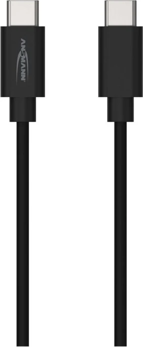 Ansmann USB-C Kabel, USB 3.0, 5Gb/s, 60W PD 3.0, USB-C Stecker auf USB-C Stecker, schwarz, 1.2m