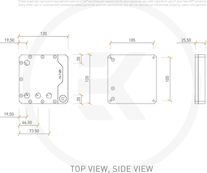 EK Water Blocks Quantum Line EK-Quantum Volume FLT 120 D-RGB, Acryl