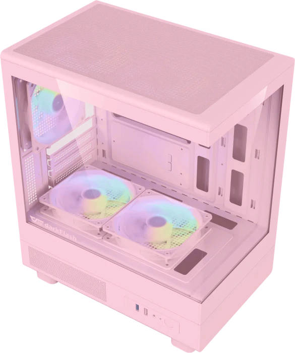 DarkFlash DB330M Pink, Glasfenster