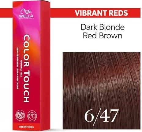 Wella Color Touch Vibrant Reds Haartönung 6/47 dunkelblond rot-braun, 60ml