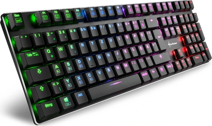 Sharkoon PureWriter RGB, Kailh Choc LOW PROFILE BLUE, USB, DE