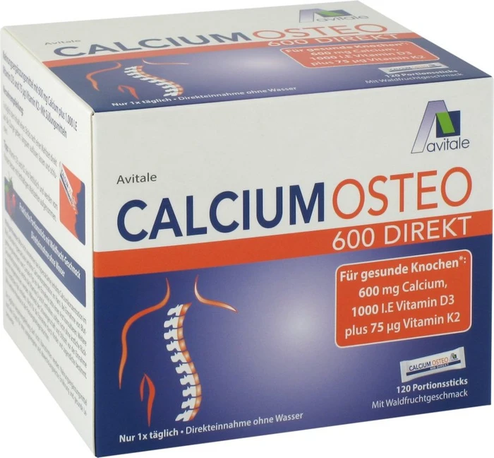 Avitale Calcium Osteo 600 Direkt Pulver Portionsbeutel, 120 Stück