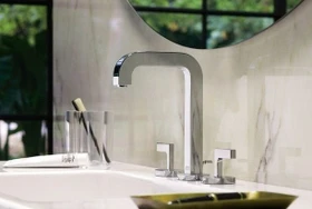 Hansgrohe Axor Citterio 3-Loch Waschbeckenarmatur mit Hebelgriffen brushed bronze