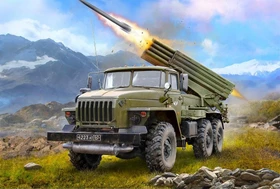 Zvezda Russian truck-mounted multiple rocket launcher GRAD BM-21