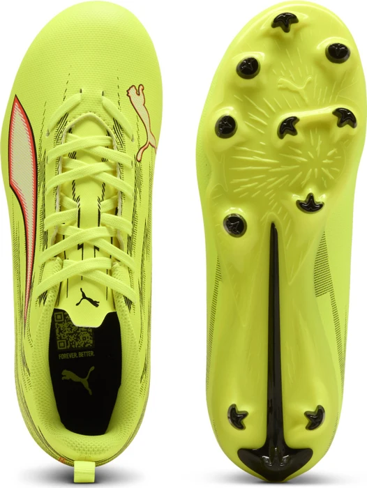 Puma Ultra 6 Play FG/AG yellow alert/puma black/glowing red/lime squeeze (Junior)