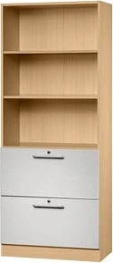 Hammerbacher HR-Schrank 5OH V7300, Relinggriff, buche/silber, Aufbewahrungskombination
