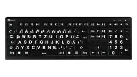 LogicKeyboard Astra 2 LargePrint PC, LEDs weiß, White on Black, USB, DE (LKB-LPWB-A2PC-DE)
