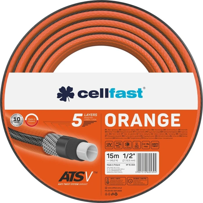 Cellfast Orange ATSV Gartenschlauch 1/2", 15m