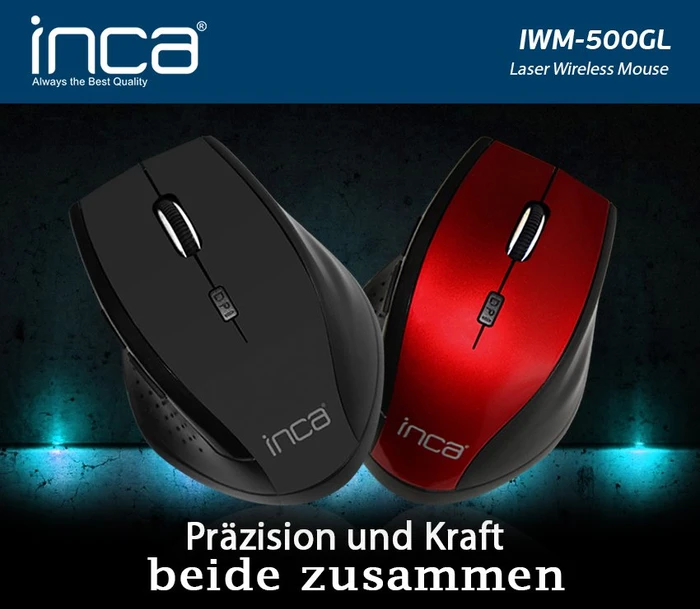 Inca IWM-500GLK Wireless Mouse rot/schwarz, USB