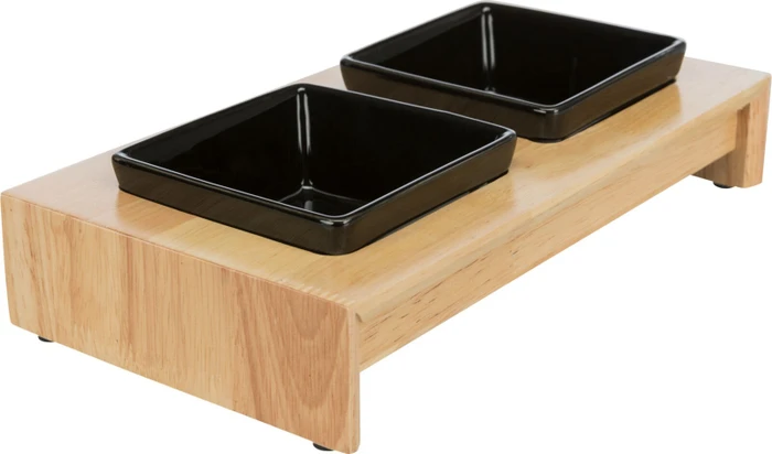 Trixie Napf-Set, Keramik/Holz, 200ml, schwarz (24820) – Bild 3 von 3