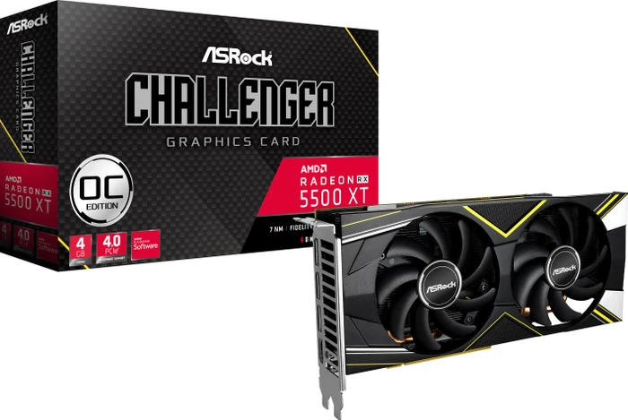 ASRock Radeon RX 5500 XT Challenger D 4G OC, RX5500XT CLD 4GO, 4GB GDDR6, HDMI, 3x DP