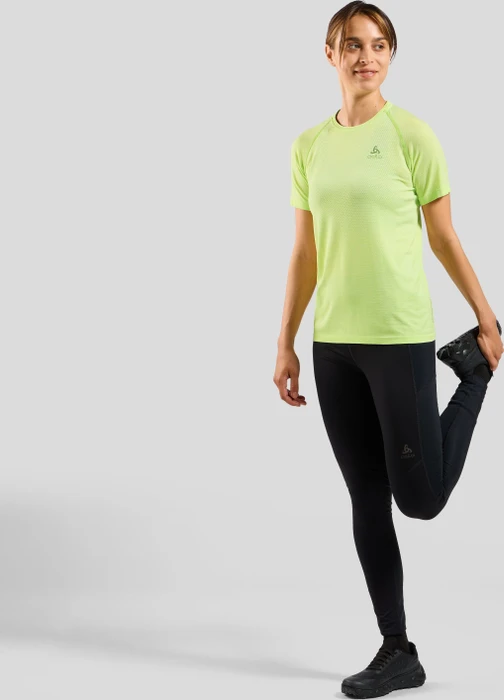 Odlo Essentials Seamless Funktionsshirt kurzarm shadow lime melange (Damen)