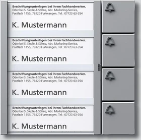 Siedle Tastenmodul TM 612-4 SM, silber, 4 Ruftasten