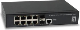 LevelOne GEL Kilby Desktop Gigabit Managed Switch, 8x RJ-45, 2x SFP (GEL-1061 / 55120103)