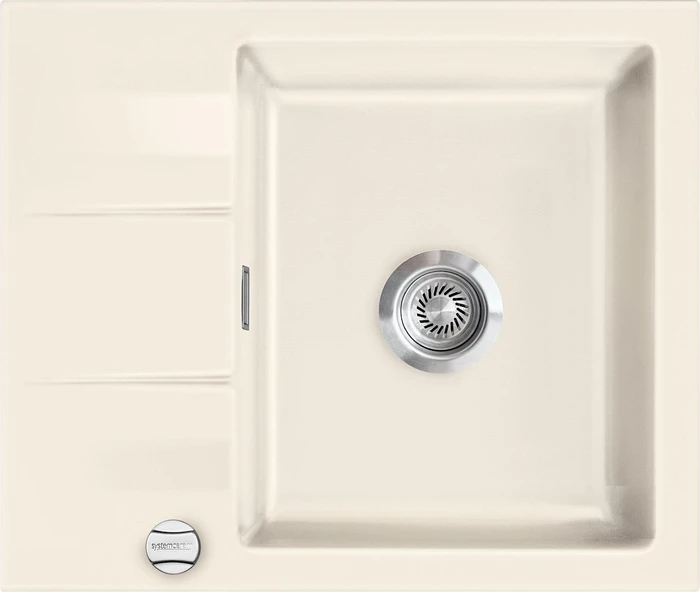systemceram Genea 60 F Einbau Becken reversibel mit Ablauffernbedienung magnolie